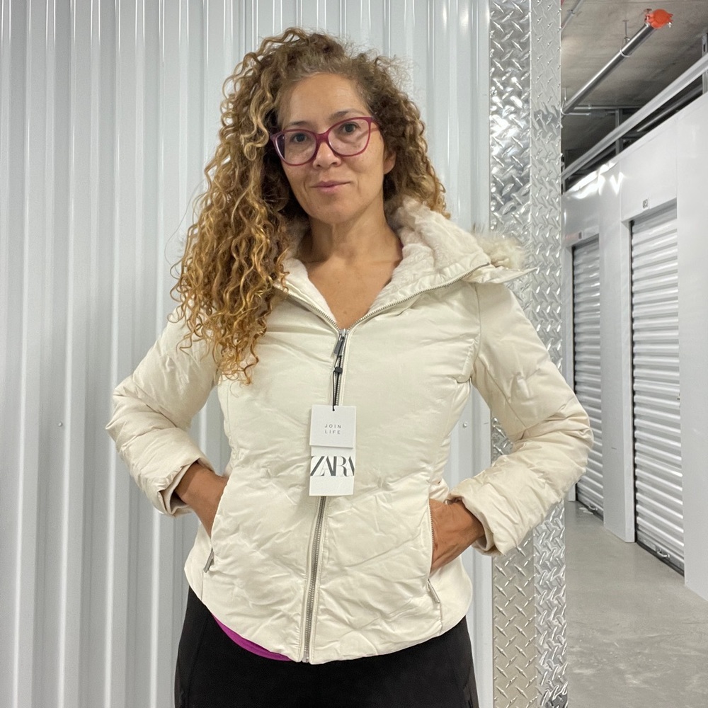 Zara NWT Winter Coat w Hood L